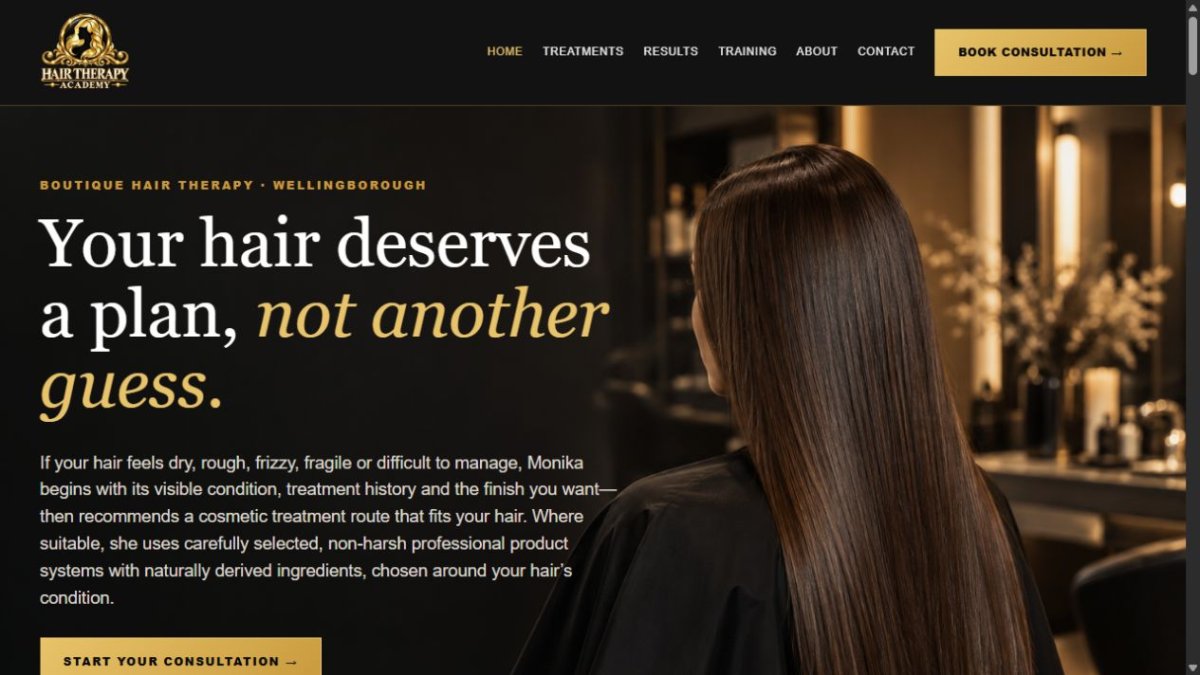 Hair Therapy Academy website
