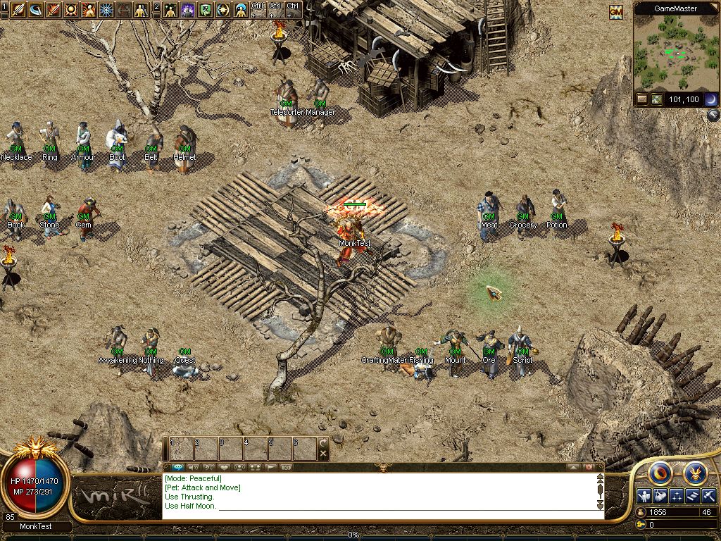 Second real native client Monk development test with original game interface